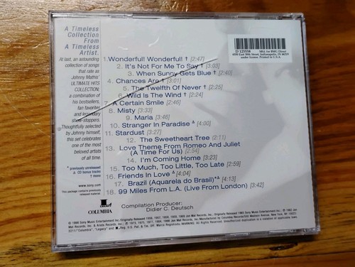 The Ultimate Hits Collection by Johnny Mathis (CD, Apr-1998, Legacy) - Foto 2 di 5