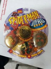 Vintage Spider-Man Hero Caps Pogs Slammer Herocaps Pog Toy Biz Fatslammer