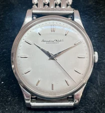 IWC SCHAFFHAUSEN MANUAL Cal. 89 17J SILVER DIAL MEN S WATCH 1950s