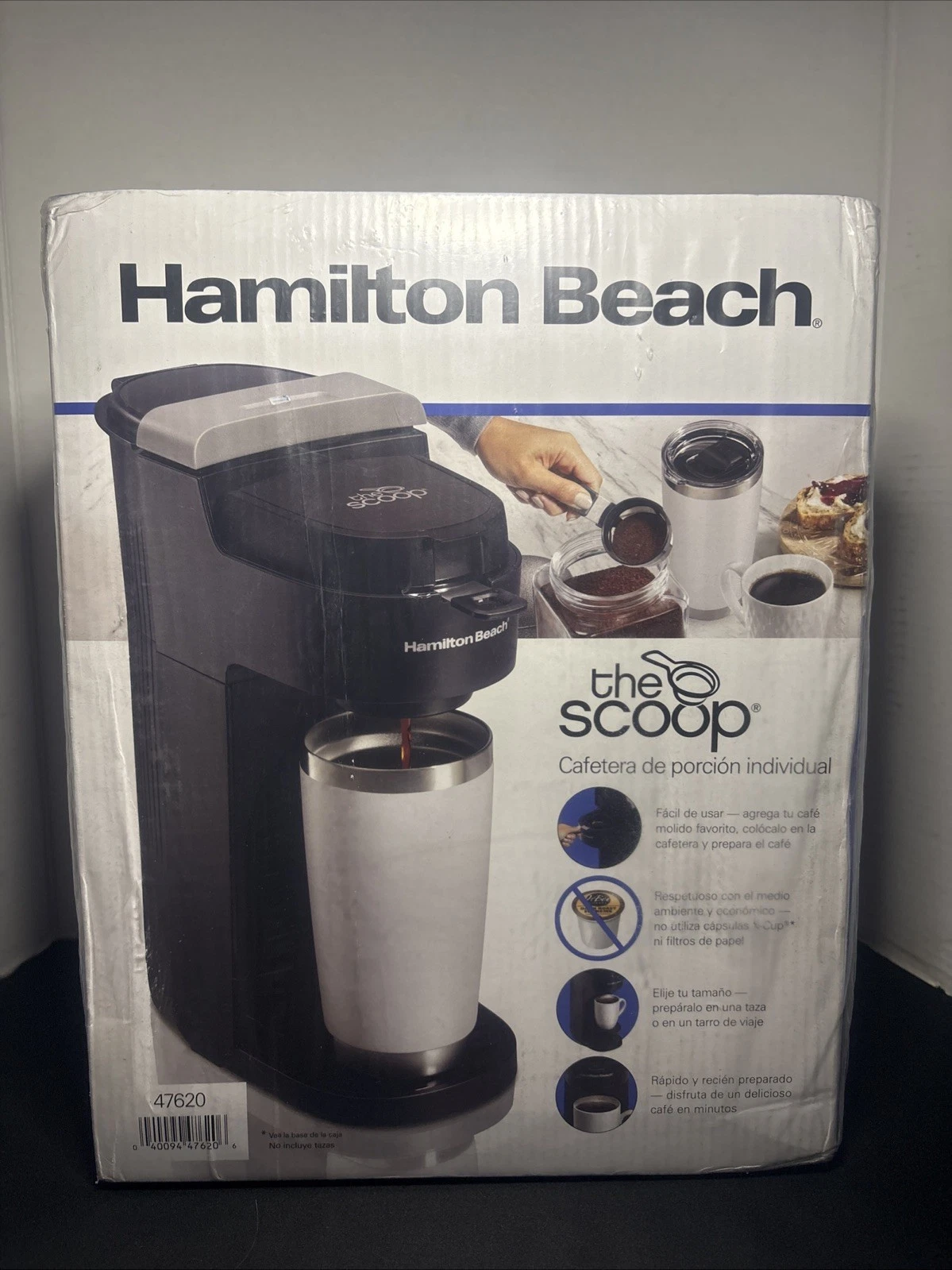 Hamilton Beach The Scoop Single Serve Coffee Maker & Fast Grounds Brewer 47620