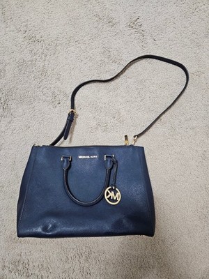 Michael Kors Sutton Satchel Navy Saffiano