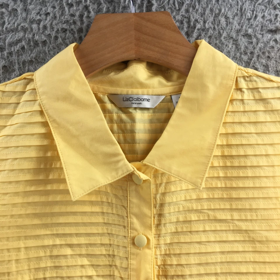 Vestido recto Liz Claiborne para mujer mediano amarillo sin mangas cuello algodón informal Foto 3 de 4