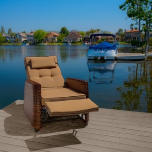 Outdoor Patio Furniture Wicker Glider Recliner Armchair 817056012075 Image Is Loading Outdoor Patio Furniture Wicker Glider Recliner Armchair