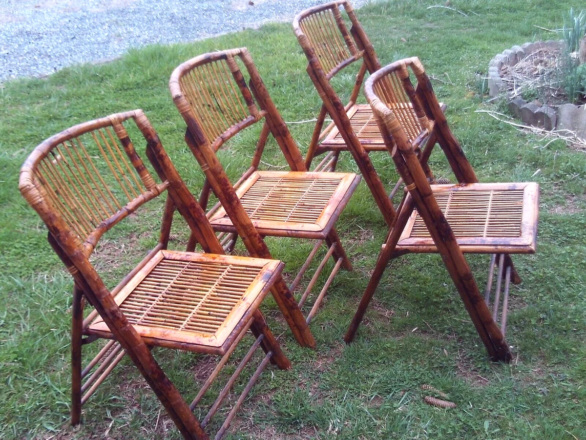 Vintage bamboo rattan chairs hot sale