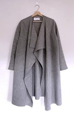 Harris Wharf London 100% Virgin Wool Grey Waterfall Blanket Jacket - Size Small