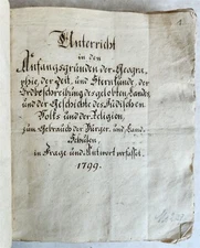 1799 MANUSCRIPT in GERMAN antique GEOGRAPHY ASTRONOMY HISTORY of JEWS