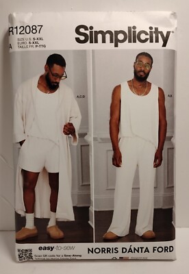  SIMPLICITY PATTERN 9931 ROBE TANK PANTS SHORTS  MENS SIZES SM M L XL XXL UNCUT