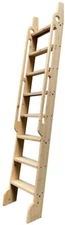 DIYHD Unfinished Rolling Library Wooden Step Ladder with Glab Handle
