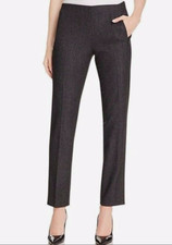NWT ELIE TAHARI Sz6 BLAIR SLIM TEXTURED ANKLE STRETCH PANT BLACK/WHITE 269