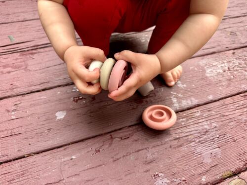 BPA-Free Silicone Ice Cream Cone Stacking Toy | Fun Learning Babies & Toddlers - Picture 4 of 12