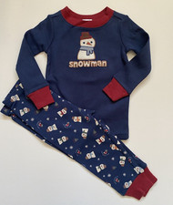 Gymboree 2006 Gymmies Pajamas Sleep Set PJs Snowman Navy Boy's Size 12-18M NWT