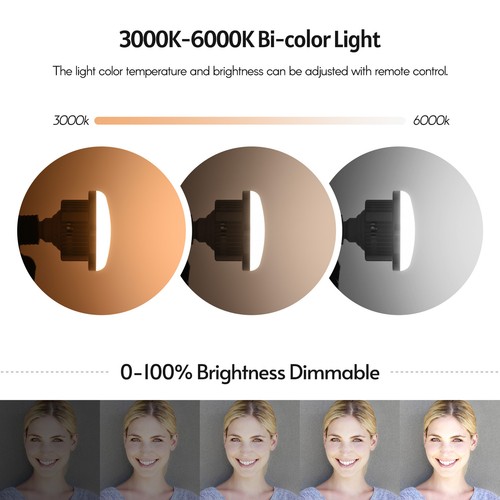 45W E27   Video Light Bi-color 3000K-6000K with  Wide H8B0 - Picture 4 of 9