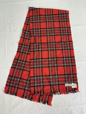 Vintage 100 Wool Scarf Made In Scotland For Jacobson  s Red Plaid