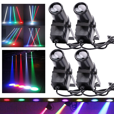 4X 30W RGBW LED Pinspot Bühnenbeleuchtung Punktstrahler DMX512 Strobe Disco DJ