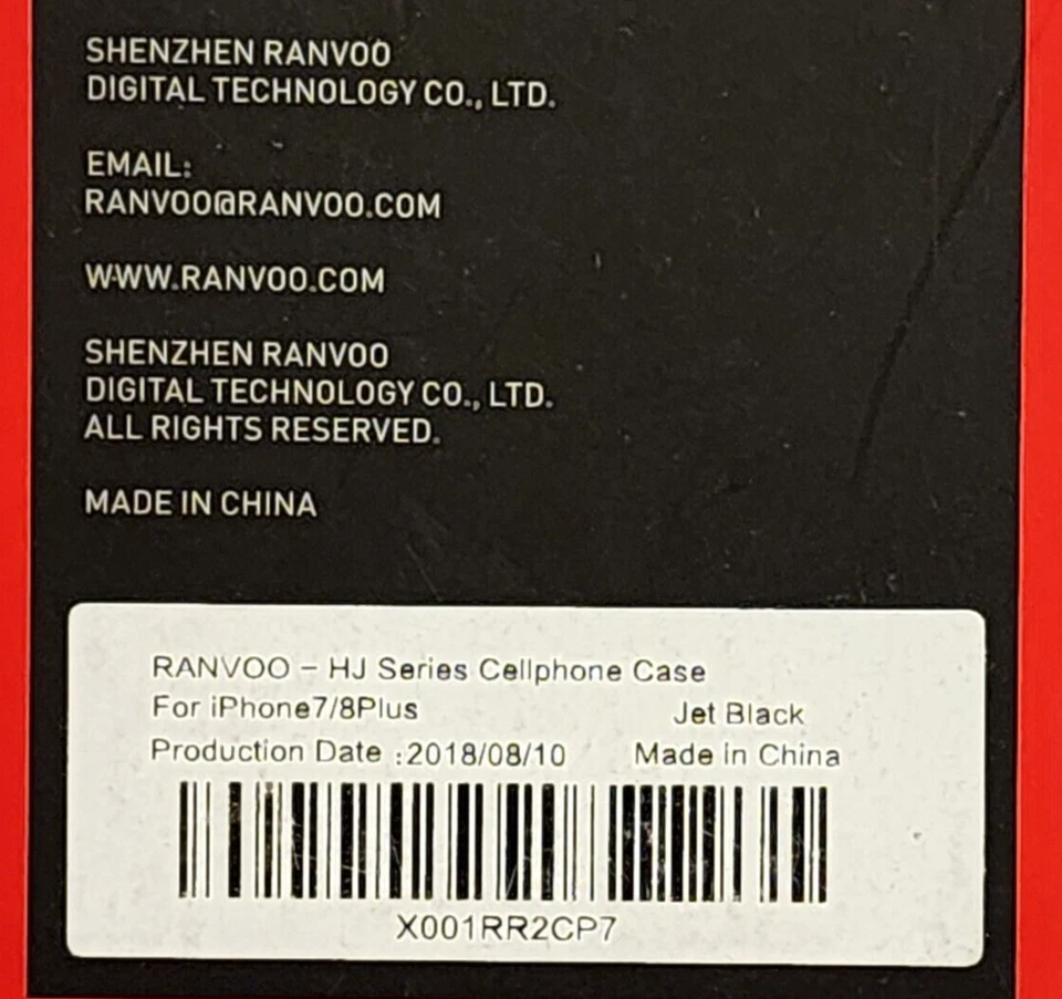 FUNDA DE TELÉFONO CELULAR SERIE B/32 FZ-RANVOO-HJ PARA IPHONE 7/8 PLUS, negro azabache NUEVA EN CAJA Foto 3 de 4