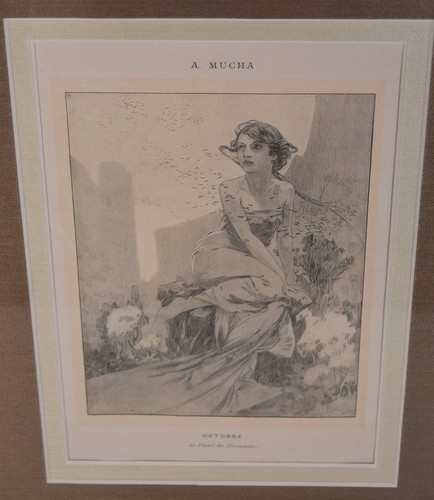 Alphonse Mucha Octobre Le Depaprt Des Hirondelles Illustration Art Image 7 x 9 - Picture 2 of 6