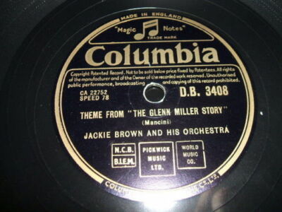78rpm Columbia DB3408 Jackie Brown Theme from The Glenn