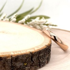 4mm Rose Gold Tungsten Engraved Ring High Polished Edges Band For Christmas Gift