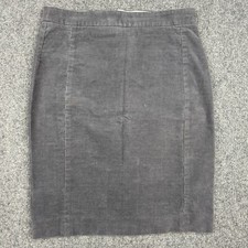 J Crew Skirt Womens 2 Grey Corduroy Straight Pencil Back Zip Mid Thigh Flexible