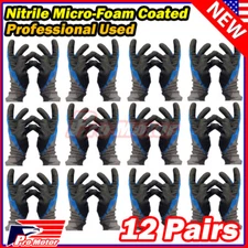 3-12 Pairs Super Grip Ultimate Micro-Foam Nitrile Coated Knit Work Gloves Safety