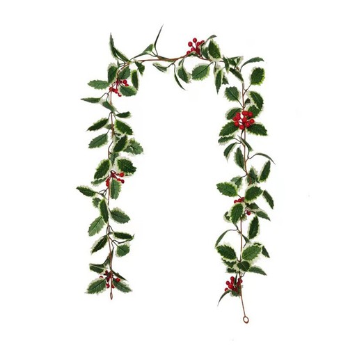 Christmas Artificial Holly Leaves Vine Garland Tree Rattan Wreath Hanging NEW - Picture 17 of 17