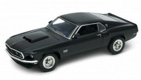 Blitz Versand Ford Mustang Boss 429 1969 Schwarz 1:24 Welly Modell Auto Neu Ovp