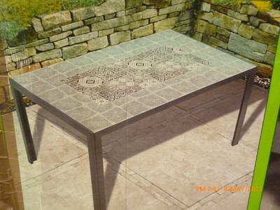 Aluminium glass topped garden table with reversible top | eBay