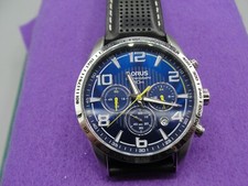 Lorus VD53-X080 Quartz Chronograph Blue Face & White/Yellow Hands 24 hr Dial VGC