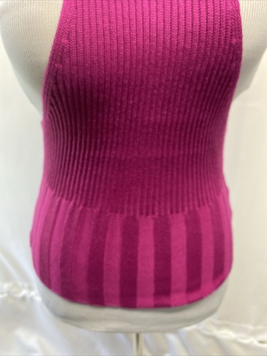 Intimately Free People Women’s Medium Magenta Knit Halter Ribbed Crop Top - Picture 5 of 13