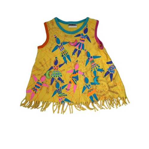 Miniwaves Made In USA Vintage 90s Colorful Set Moon Beads Fringe Cotton Girl 4 - Picture 2 of 18