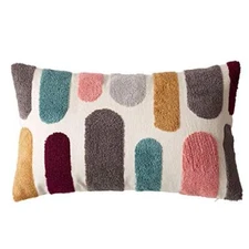  Boho Geometric Tufted Lumbar Decorative Throw Pillow 12" x 20" Embroidery7