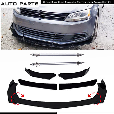 For VW Scirocco R-Line Front Bumper Spoiler Lip Splitter Body Kit Gloss Black