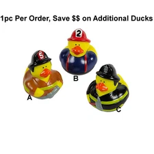 Fire Fighter Rubber Duckies Ducks - Choose  Style - Jeep Ducking - US Shipper