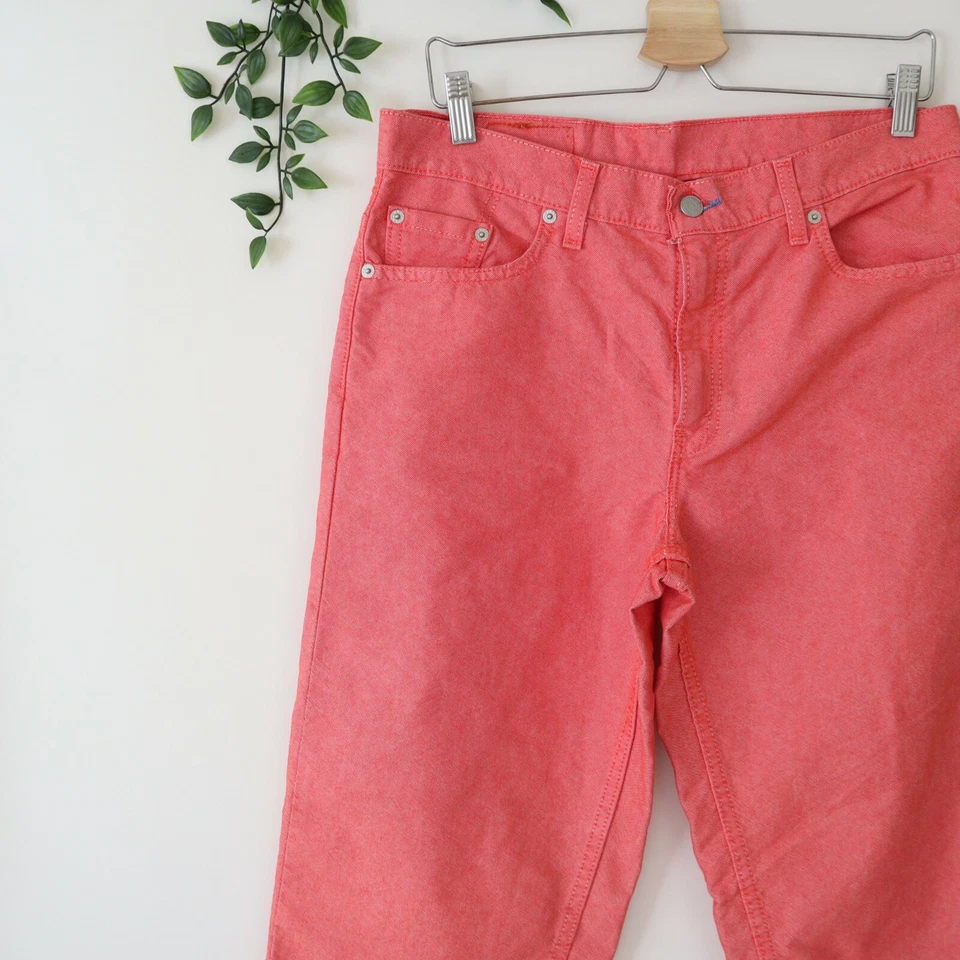 Pantalones de mezclilla Levi's 577 vintage años 90 para mujer calce suelto pierna recta talla 12 rojos Foto 3 de 4