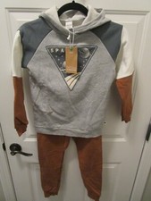 FRED'S WORLD GRAY SPACE HOODIE  ALMOND SWEATPANTS SET SIZE 9/10 NEW
