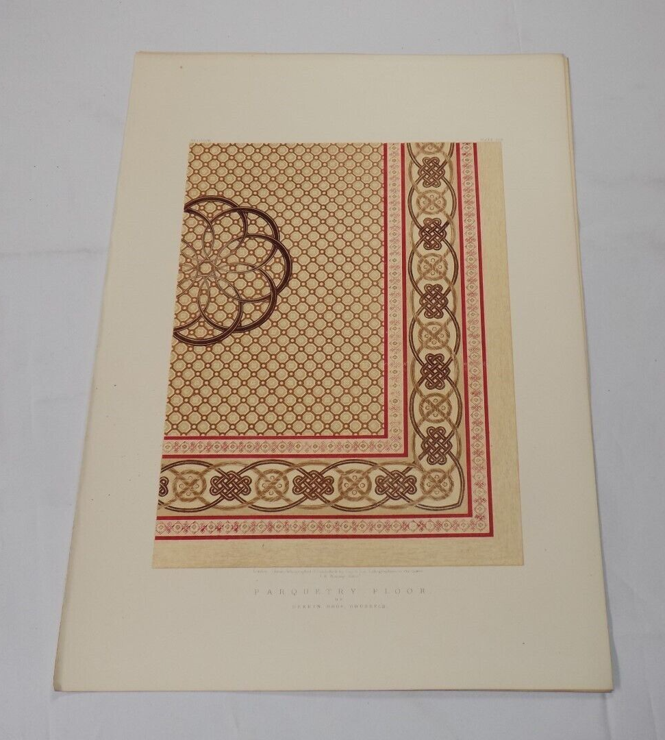 1862 Antique COLOR Print / PARQUETRY FLOORING | eBay