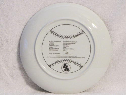 Hackett American Collector Plate "Don Sutton" Signature Edition 1986 13/300 - Picture 4 of 5