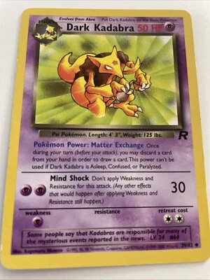 Pokemon Card English Wizard Team Rocket - Dark Kadabra 39/82 - Unco - EXC - Photo 1/2