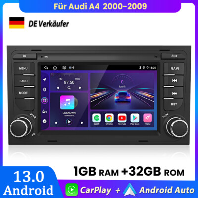 Für Audi A4 2000-2009 Android 13.0 Carplay Autoradio GPS SAT NAVI BT SWC FM DAB+