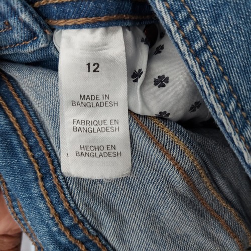 Lucky Brand Overalls 12 Denim Shortall Medium Stonewash Stretch Bib Cuff Shorts - Picture 10 of 11