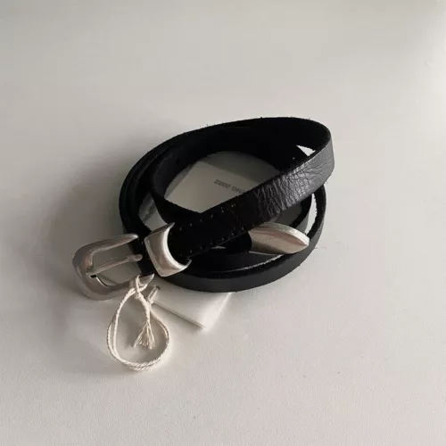 OUR LEGACY BELT in Natural Texture Full-grain Leather Silver Buckle Unisex 105CM - Picture 14 of 14