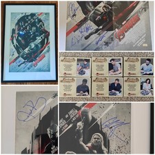 7x Cast Signed Evans Olsen Marvel Avengers Age of Ultron 16x24 Poster - Framed