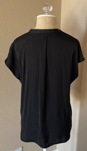 BANANA REPUBLIC Essential Mangas Dolman Botones Sarga Líquida Top S Negra - Imagen 5 de 8