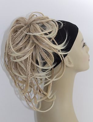 12 Inc große wellige Scrunchy Scrunchie Haarverlängerung Dutt Frauen geflochtenes Haarteil