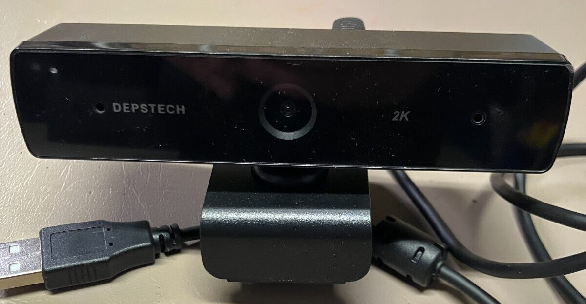 Webcam with Dual Microphone, DEPSTECH 2K QHD Privacy Cover-image