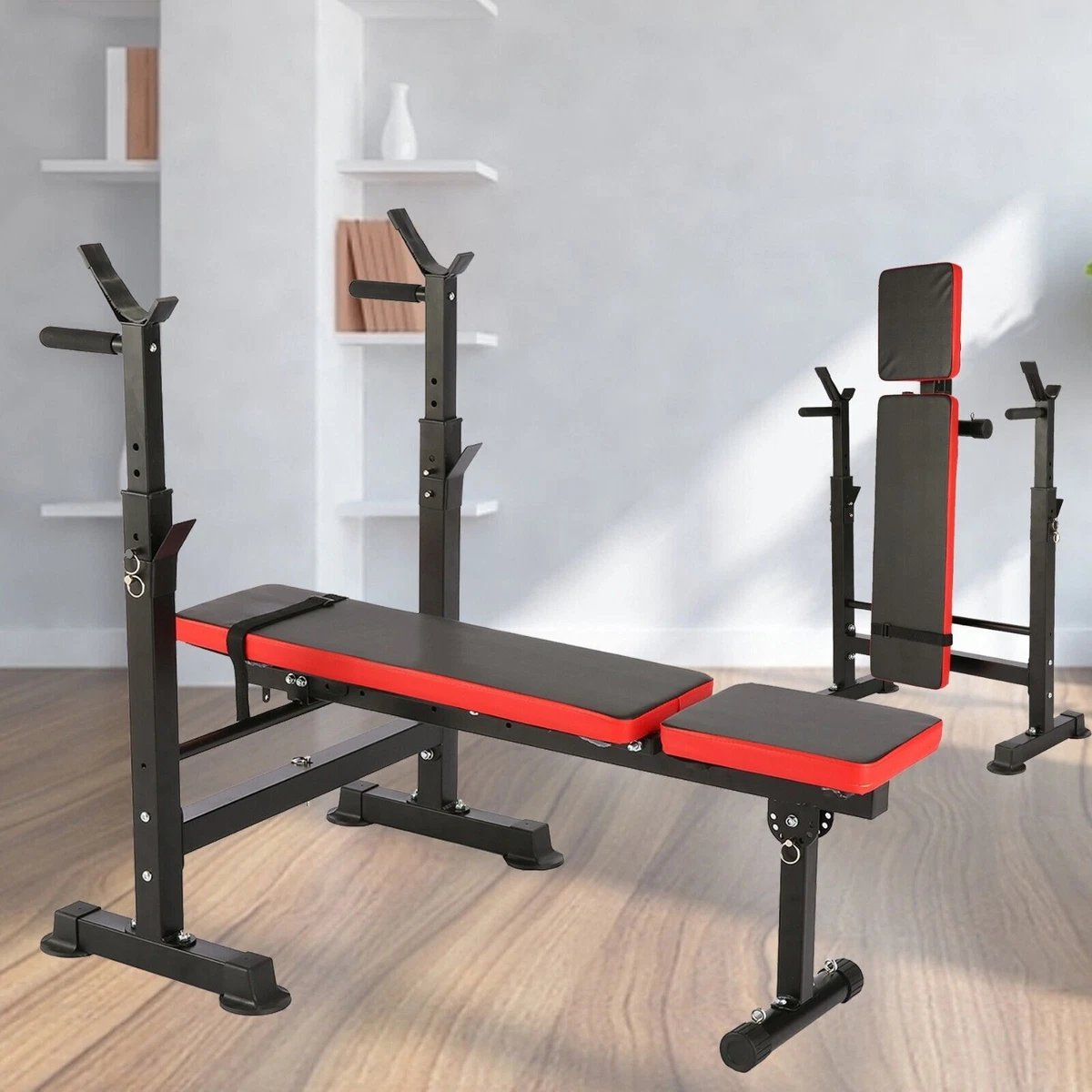 330lbs Weight Bench Kit Foldable Workout Station Full Body Olympic