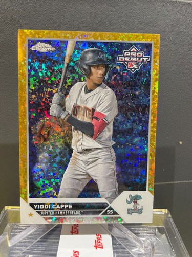2023 Topps Pro Debut YIDDI CAPPE Miami Marlins GOLD MINI DIAMOND REFRACTOR /50
