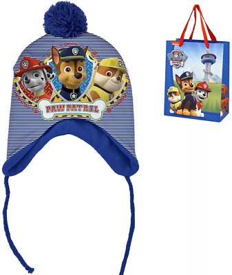 Paw Patrol Peruanischer Stil Weich Fleece Kinder Blau Streifen Hut Und Gift Bag