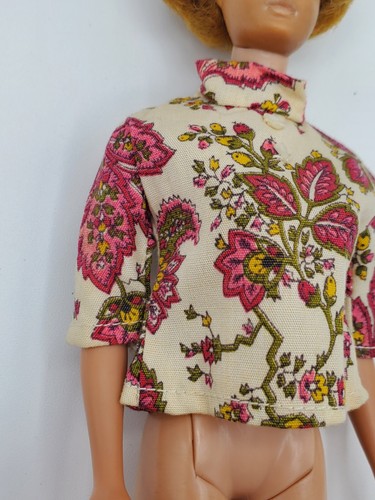 Vintage Barbie Clone Size Hand Made Floral Flower Top Shirt - Picture 4 of 13