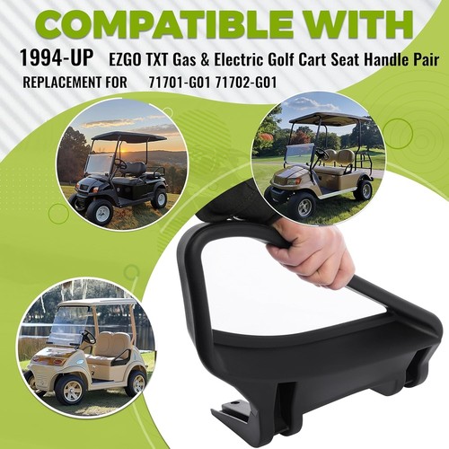 Pair Seat Handles Compatible with 1994-Up EZGO TXT Gas & Electric Vehicles Ar... - Picture 3 of 10